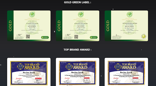 sertifikat gold green label dan sertifikat top brand